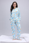 Zivame Winnie the Pooh Knit Cotton Pyjama Set - Crystal Blue — thumbnail 2